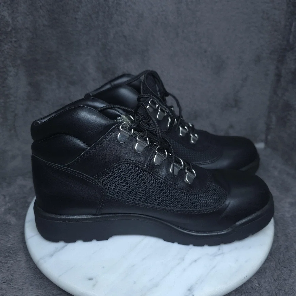 Timberland Boots Shoes Boys Size 5 Black Leather Hiking Trail Combat TB11590607